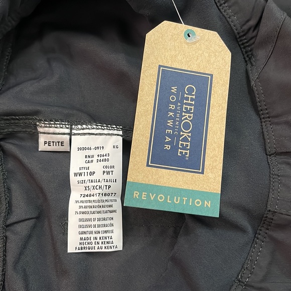 NWT Cherokee Workwear Revolution Scrub Pants Pewter XS - Picture 6 of 11